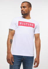 Mustang Style Alex C Logo Tee Męski T-Shirt Koszulka Nadruk General White 1013223 2045